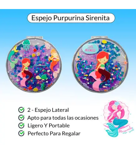 OFERTA! LOTE DE 500 ESPEJO PURPURINA SIRENITA