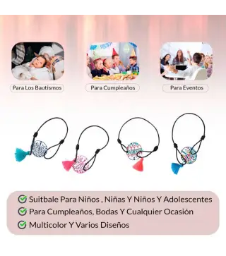 LOTE 500 PULSERAS ÁRBOL DE LA VIDA CON POMPÓN