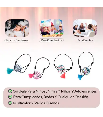 LOTE 500 PULSERAS ÁRBOL DE LA VIDA CON POMPÓN