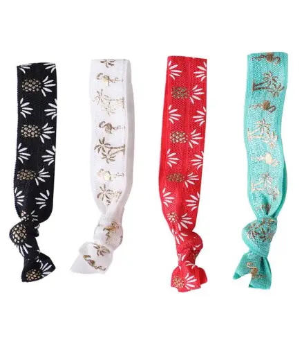 LOTE 100 PULSERAS ELÁSTICA PIÑA-FLAMENCO TROPICAL