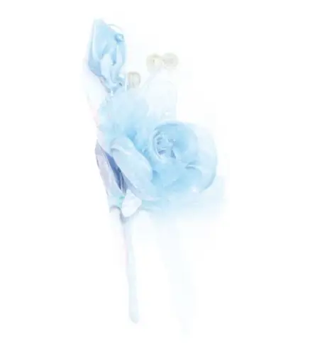 FLOR DE TELA GRANDE AZUL