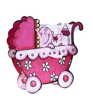 BOLSA DE REGALO & PRESENTACION COCHECITO ROSA