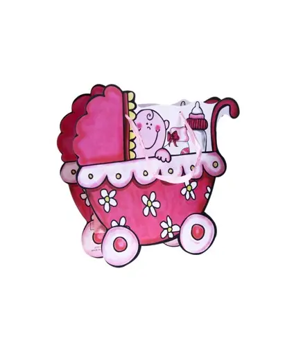 BOLSA DE REGALO & PRESENTACION COCHECITO ROSA