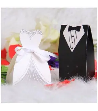 CAJA CARTÓN NOVIA CON LAZO PARA DETALLES NOVIA