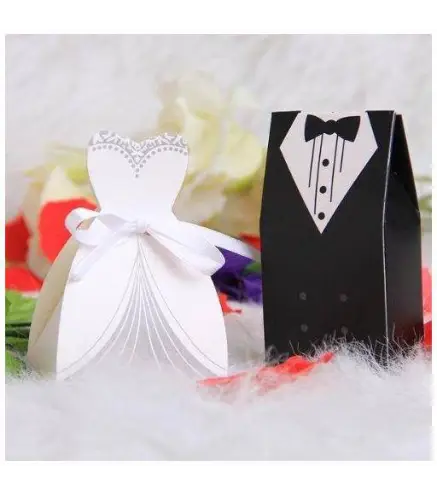 CAJA CARTÓN NOVIA CON LAZO PARA DETALLES NOVIA