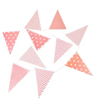 GUIRNALDA BANDERAS DECORATIVAS EVENTOS PAPEL ROSA
