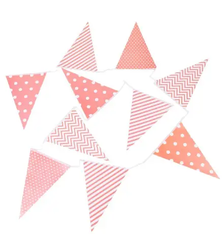 GUIRNALDA BANDERAS DECORATIVAS EVENTOS PAPEL ROSA