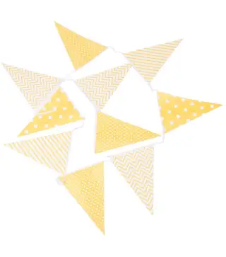 GUIRNALDA BANDERAS DECORATIVAS EVENTOS PAPEL AMARILLO