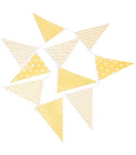 GUIRNALDA BANDERAS DECORATIVAS EVENTOS PAPEL AMARILLO