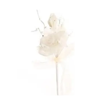 FLOR DE TELA GRANDE CREMA