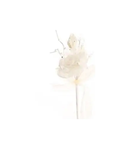 FLOR DE TELA GRANDE CREMA