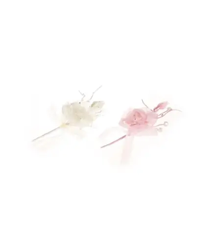 FLOR DE TELA GRANDE CREMA