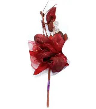 FLOR DE TELA GRANDE GRANATE