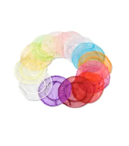 BOLSA DE ORGANZA REDONDA 22 CM MARFIL