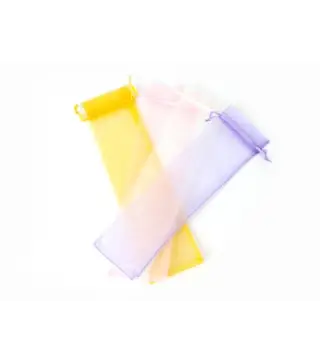 BOLSA DE ORGANZA ABANICOS 7 X 30 LILA