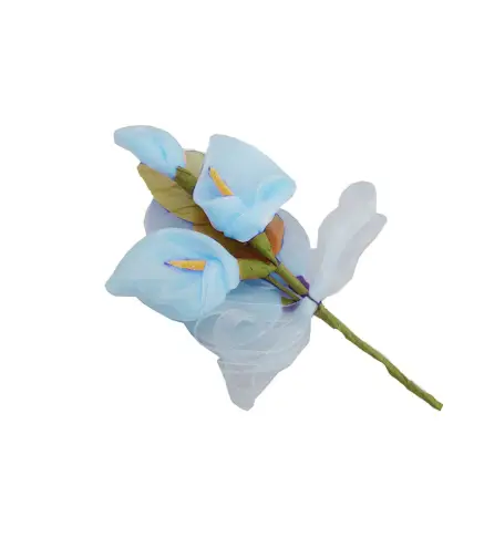 RAMILLETE DE TELA LIRIO AZUL