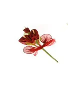 RAMILLETE DE TELA LIRIO GRANATE