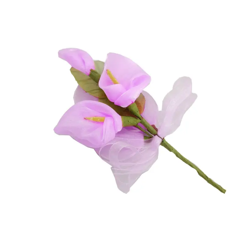 RAMILLETE DE TELA LIRIO LILA