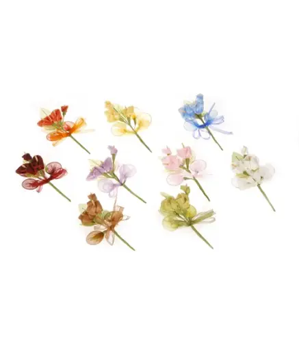 RAMILLETE DE TELA LIRIO NARANJA