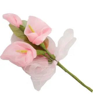 RAMILLETE DE TELA LIRIO ROSA