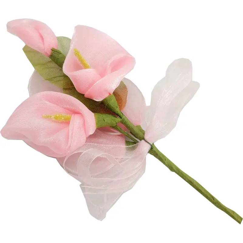 RAMILLETE DE TELA LIRIO ROSA