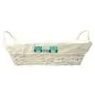 CESTA RECTANGULAR MIMBRE BLANCA BUHO AZUL