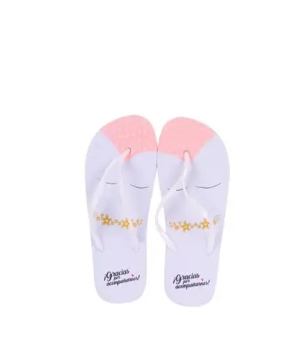 CHANCLAS NOVIA "GRACIAS POR ACOMPAÑARNOS"-Talla 38