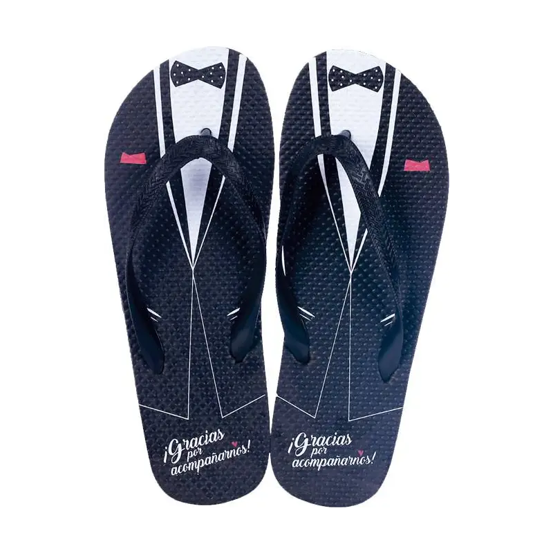CHANCLAS NOVIO "GRACIAS POR ACOMPAÑARNOS"-Talla 44