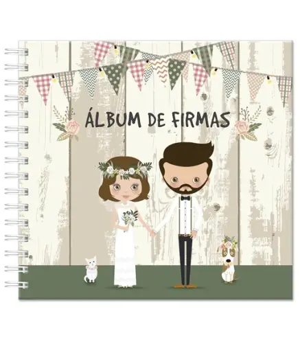 ÁLBUM DE FIRMAS NOVIOS RETRO