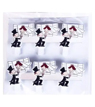 PACK 6 PINZAS NOVIOS MADERA