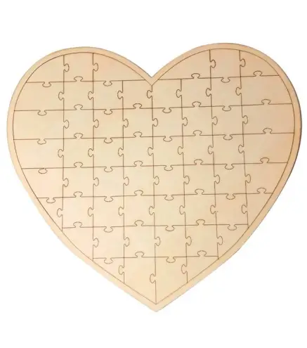 PUZZLE DE FIRMAS MADERA CORAZÓN 47 CM