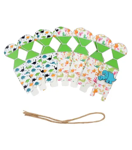 LOTE DE 12 BOLSAS CARTÓN FIESTA DINOSAURIOS