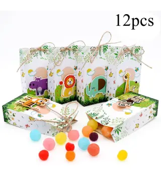 SET 12 CAJAS ANIMALES SELVA