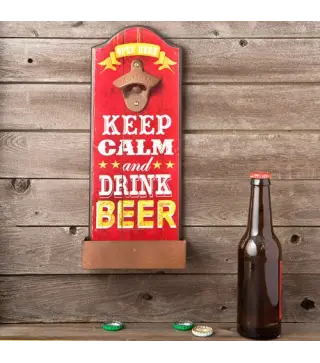 ABRIDOR DE BOTELLAS DE PARED "KEEP CALM"