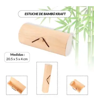 ESTUCHE DE BAMBÚ KRAFT RECTANGULAR