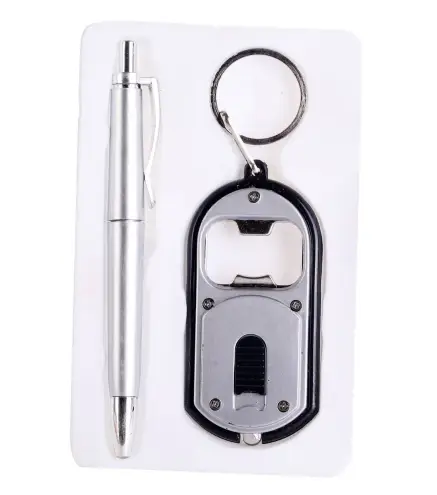 BOLÍGRAFO + LLAVERO LINTERNA Y ABRIDOR