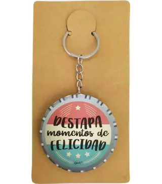 LLAVERO CHAPA ABRIDOR "MOMENTOS DE FELICIDAD"