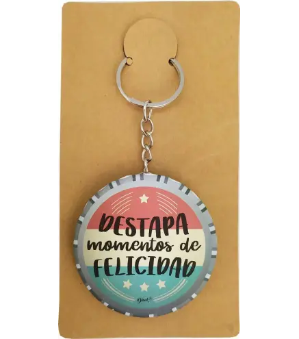 LLAVERO CHAPA ABRIDOR "MOMENTOS DE FELICIDAD"