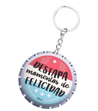 LLAVERO CHAPA ABRIDOR "MOMENTOS DE FELICIDAD"