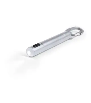 LLAVERO BOLÍGRAFO + LINTERNA PLATA