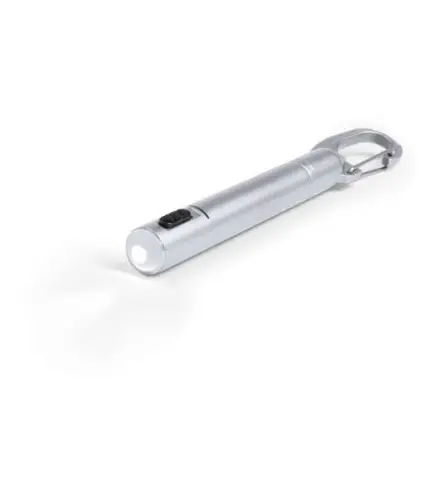 LLAVERO BOLÍGRAFO + LINTERNA PLATA