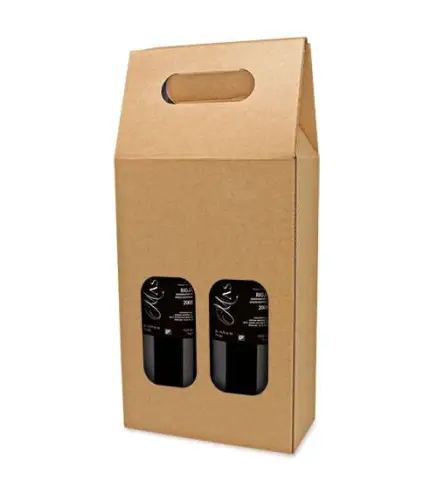 CAJA DE REGALO CARTÓN VENTANA 2 BOTELLAS