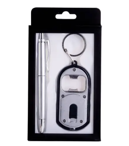 CAJA 450 BOLÍGRAFOS + LLAVERO LINTERNA Y ABRIDOR