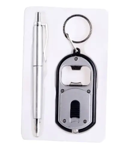 CAJA 450 BOLÍGRAFOS + LLAVERO LINTERNA Y ABRIDOR