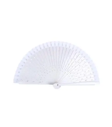 ABANICO BLANCO DE CORAZONES