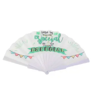 ABANICO TELA "FRASES"
