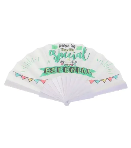 ABANICO TELA "FRASES"