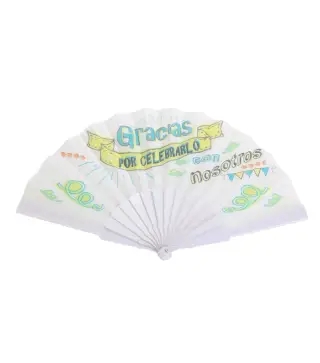 ABANICO TELA "FRASES"