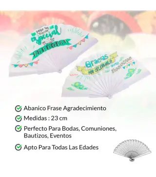 ABANICO TELA "FRASES"