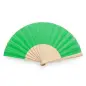 ABANICO DE TELA Y MADERA EN CAJA VERDE